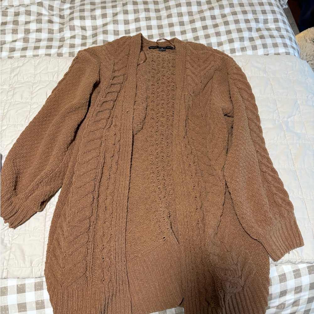 Cozy Brown Cable Knit Cardigan